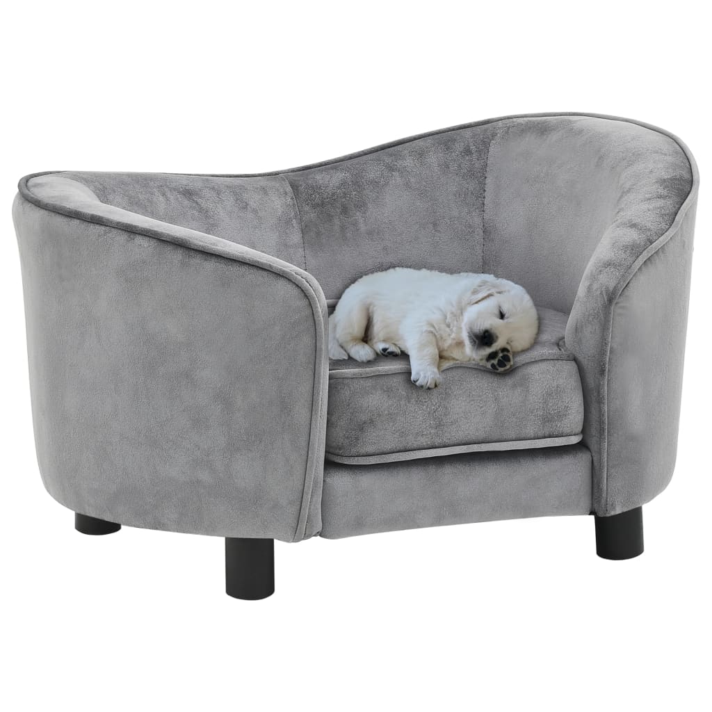 NNEVL Dog Sofa Grey 69x49x40 cm Plush-0